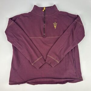 Arizona State Sun Devils 1/4 Zip Sweatshirt Pullover Women's‎ Large Jeweled